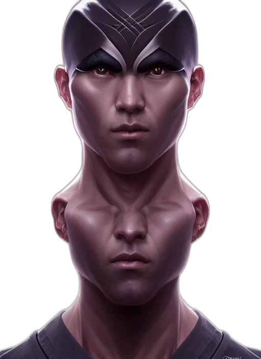 face, mask, creature, concept art, fantasy art, cyberpunk, photorealistic, outer space transparent PNG cut-out