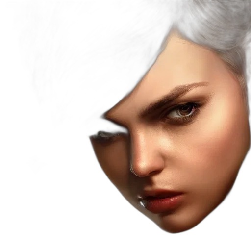 face, hair, mask, crown, photorealistic, 3d render, concept art, fantasy art transparent PNG cut-out
