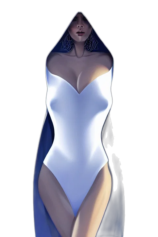 dress, robot, creature, mask, concept art, anime, fantasy art, watercolor transparent PNG cut-out
