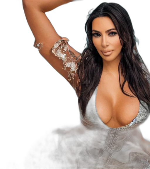 dress, jewelry, hair, photorealistic transparent PNG cut-out