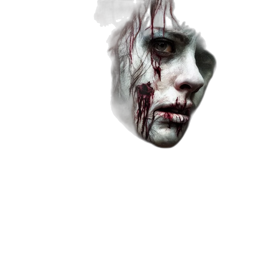 face, mask, creature, photorealistic transparent PNG cut-out