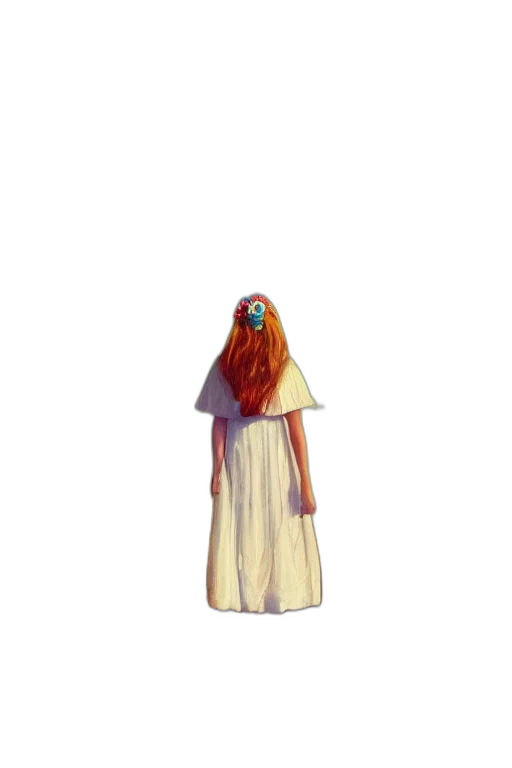 dress, mask, creature, hair, concept art, pixel art, fantasy art, 3d render transparent PNG cut-out