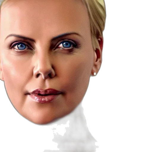 face, mask, photorealistic, 3d render, oil painting, concept art, charlize, theron transparent PNG cut-out