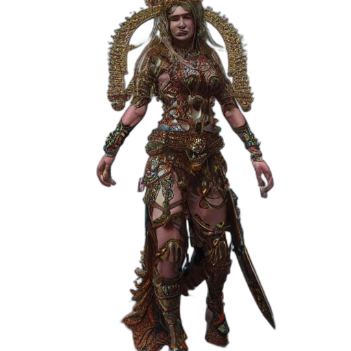 staff, weapon, concept art, fantasy art, 3d render, pixel art, earth tones, warrior transparent PNG cut-out