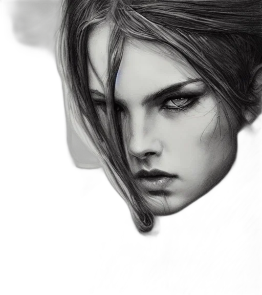 face, mask, hair, creature, photorealistic, pencil sketch, fantasy art, oil painting transparent PNG cut-out