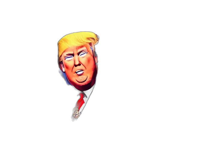 weapon, pixel art, 3d render, vaporwave, cartoon, donald, trump, jigsaw transparent PNG cut-out