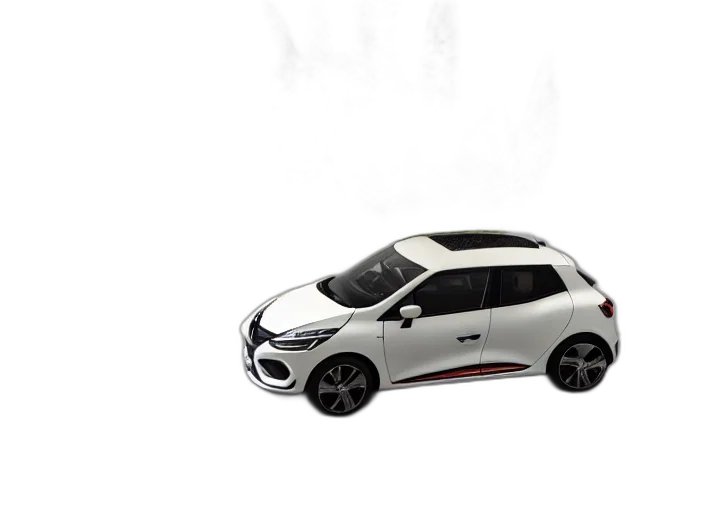 car, 3d render, concept art, photorealistic, small, miniature, renault, clio transparent PNG cut-out