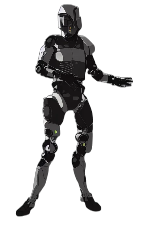 robot, weapon, concept art, 3d render transparent PNG cut-out