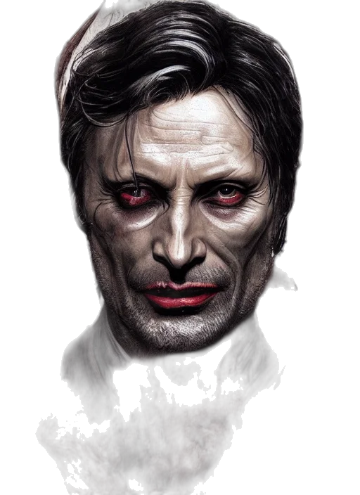 face, comic book art, photorealistic, concept art, fantasy art, red, portrait, mads transparent PNG cut-out