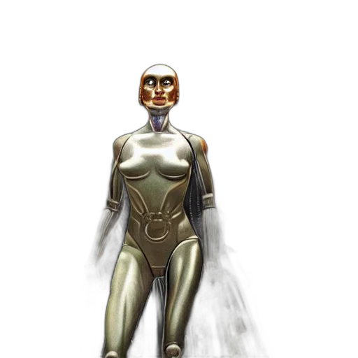 robot, staff, mask, concept art, comic book art, 3d render, fantasy art, outer space transparent PNG cut-out