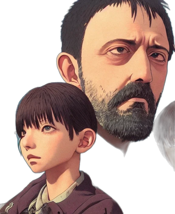 face, concept art, photorealistic, comic book art transparent PNG cut-out