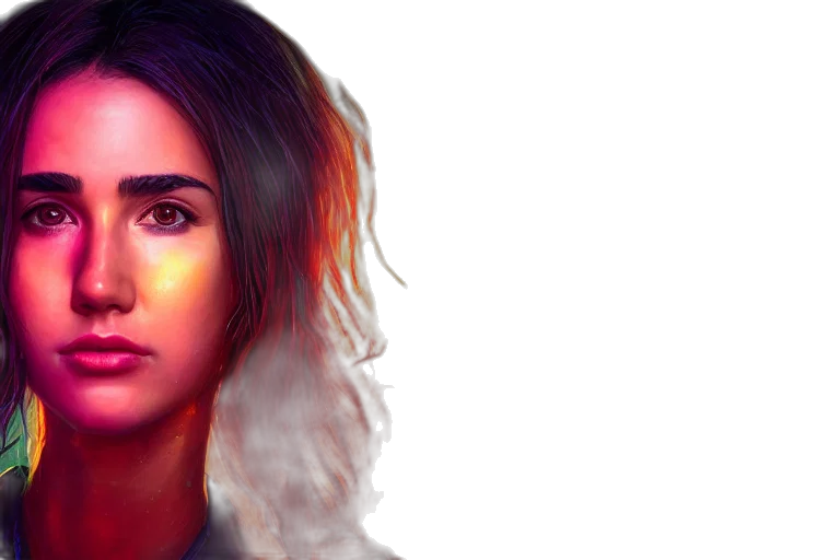 face, hair, photorealistic, concept art transparent PNG cut-out