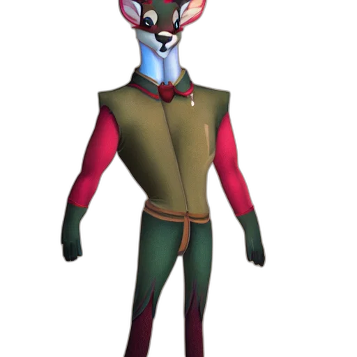 mask, staff, jacket, creature, 3d render, concept art, fantasy art, cartoon transparent PNG cut-out