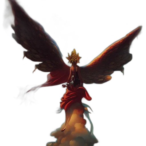 dragon, staff, crown, creature transparent PNG cut-out
