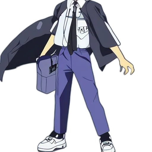 jacket, staff, concept art, anime transparent PNG cut-out
