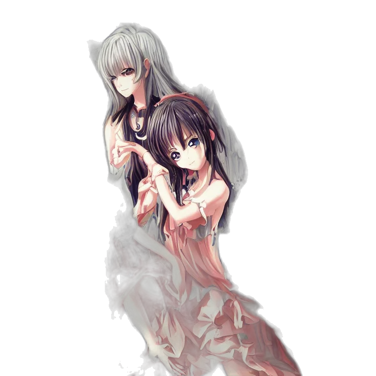 dress, weapon, anime, watercolor transparent PNG cut-out