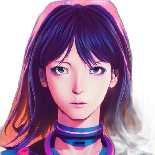 face, robot, mask, vaporwave transparent PNG cut-out