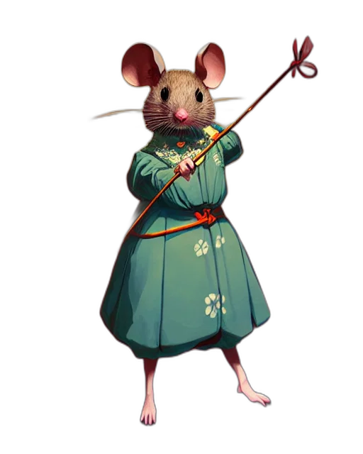 staff, animal, weapon, jacket, concept art, fantasy art, 3d render, photorealistic transparent PNG cut-out