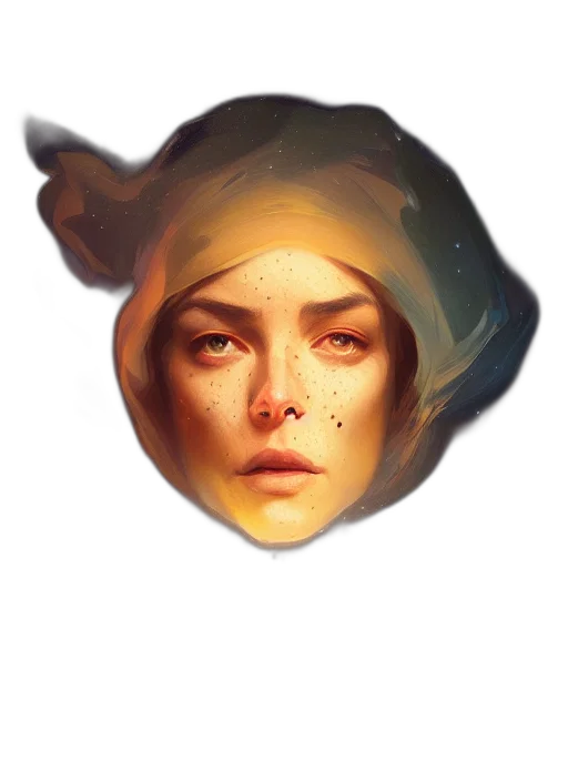 face, mask, crown, hat, fantasy art, concept art, photorealistic, watercolor transparent PNG cut-out