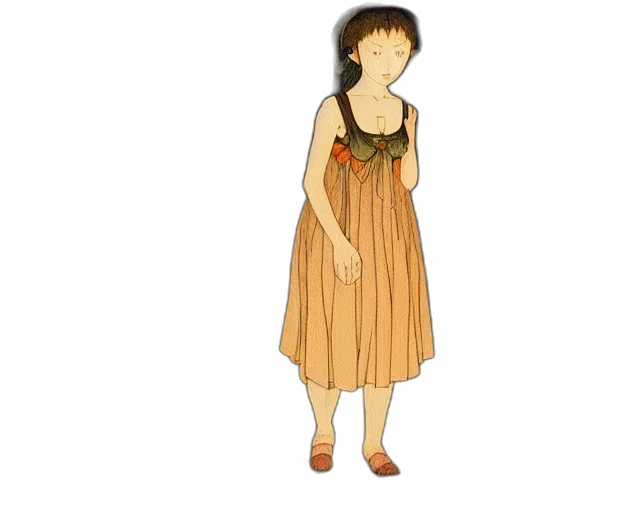 dress, jewelry, staff, 3d render transparent PNG cut-out