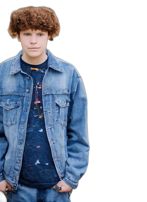 jacket, hair, face, photorealistic transparent PNG cut-out