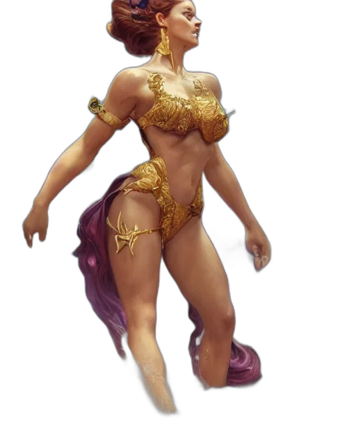 concept art, fantasy art, 3d render, comic book art, golden, earth tones, queen, all transparent PNG cut-out