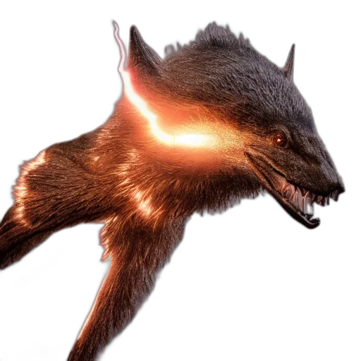 dragon, creature, animal, hair, concept art, 3d render, fantasy art, photorealistic transparent PNG cut-out