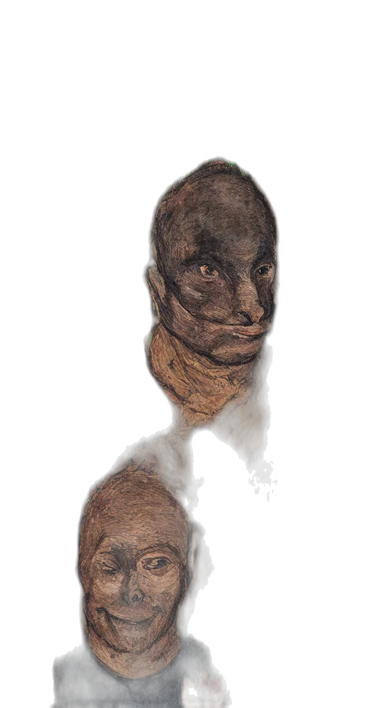 face, mask, creature, staff, photorealistic, concept art, 3d render, watercolor transparent PNG cut-out