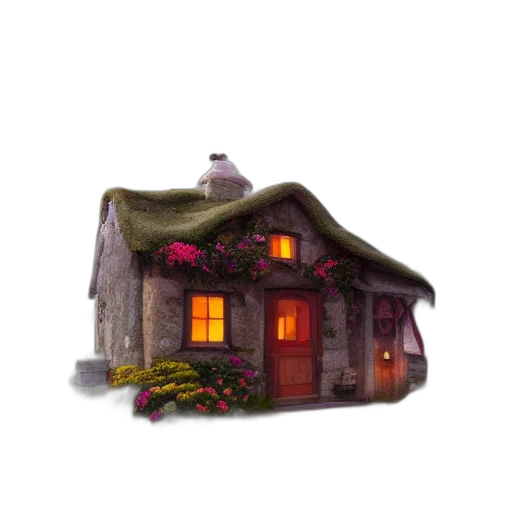 building, furniture, 3d render, concept art, photorealistic, fantasy art, fog, forest transparent PNG cut-out