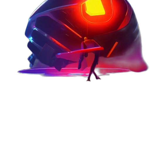robot, mask, hat, crown, concept art, cyberpunk, vaporwave, 3d render transparent PNG cut-out