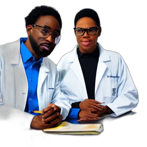 concept art, black, scientists, futuristic transparent PNG cut-out