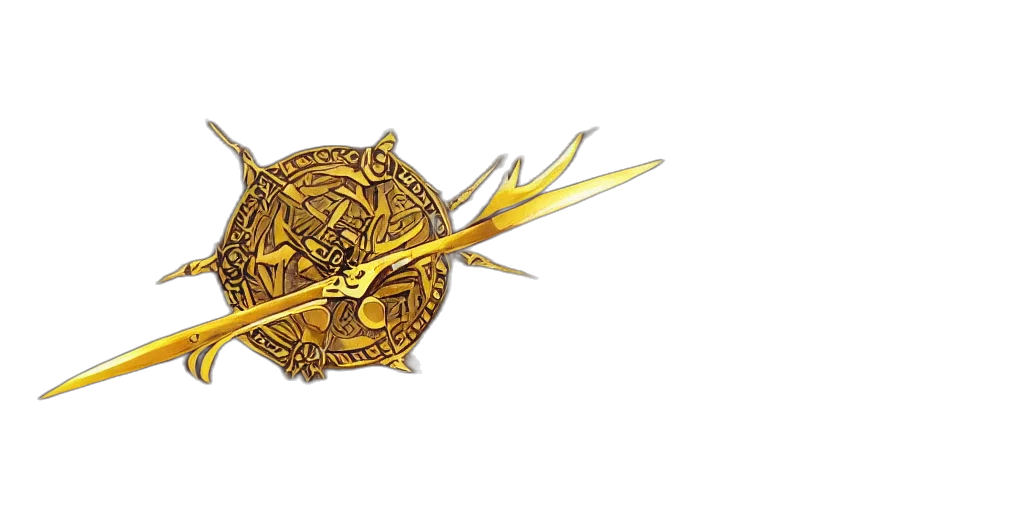 sword, staff, weapon, crown, fantasy art, concept art, anime, 3d render transparent PNG cut-out