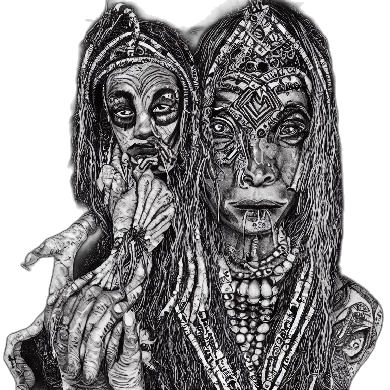 mask, jewelry, face, creature, pencil sketch, fantasy art, concept art, comic book art transparent PNG cut-out