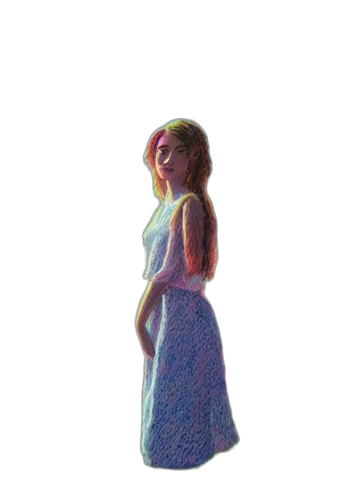 dress, staff, jewelry, face transparent PNG cut-out