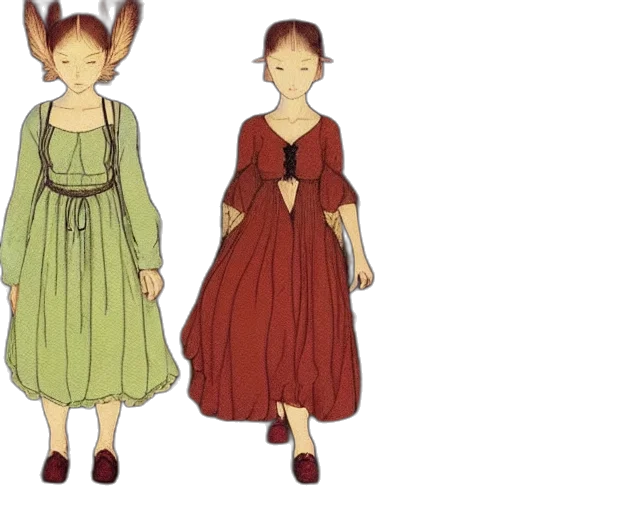 dress, concept art, 3d render, earth tones transparent PNG cut-out