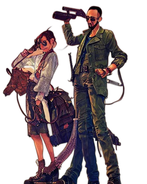staff, jacket, concept art, cyberpunk transparent PNG cut-out