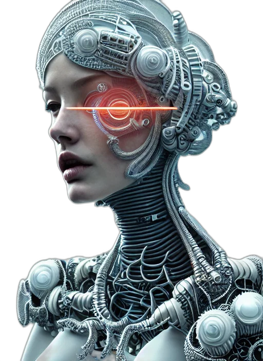 robot, face, creature, cyberpunk transparent PNG cut-out