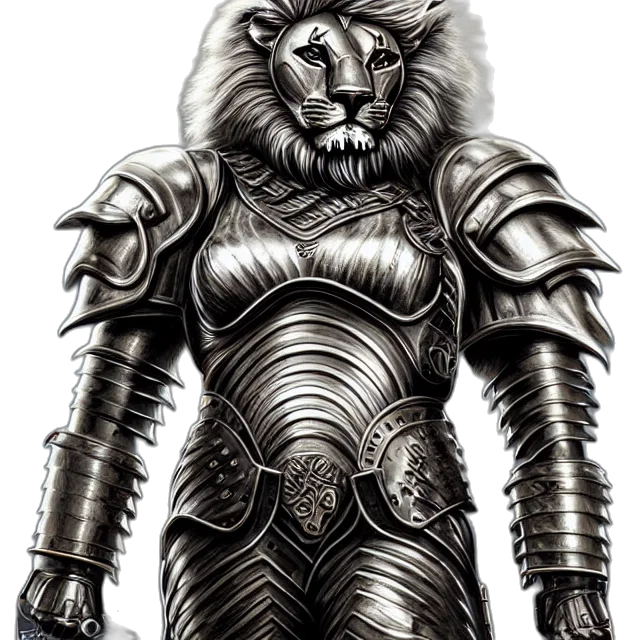 sword, animal, fantasy art, concept art, comic book art, photorealistic, warrior, metal transparent PNG cut-out
