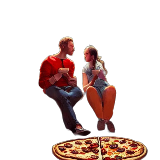food, pixel art, concept art, comic book art, 3d render, red, two, young transparent PNG cut-out