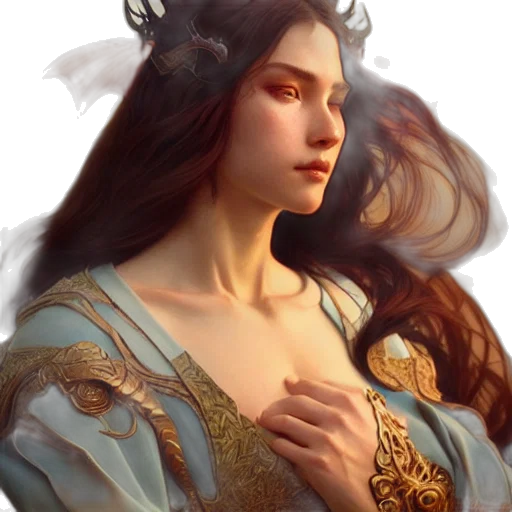 dragon, crown, dress, face transparent PNG cut-out