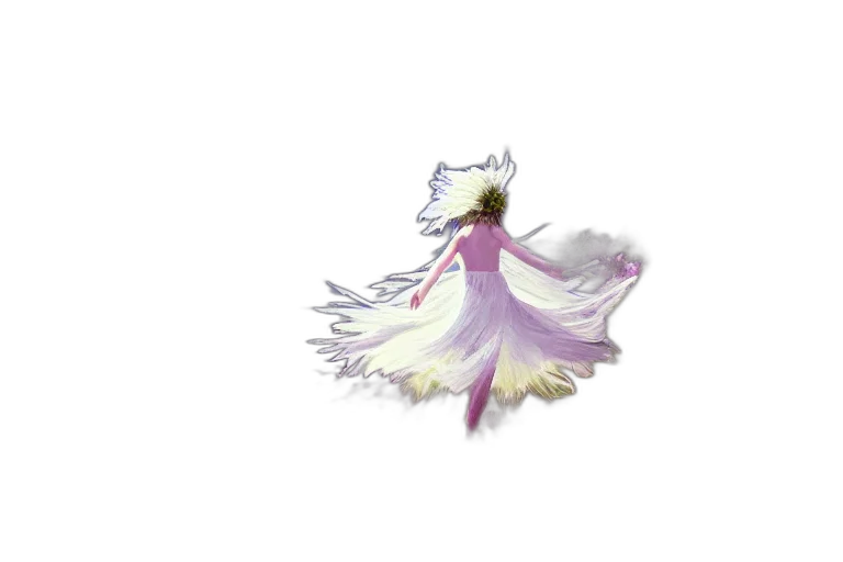 dress, flower, dragon, hair transparent PNG cut-out