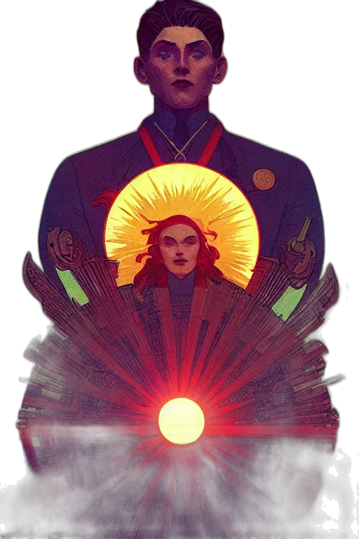 crown, jacket, concept art, cyberpunk transparent PNG cut-out