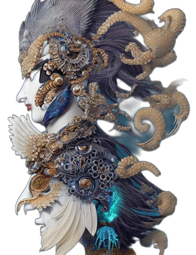 mask, dragon, crown, jewelry transparent PNG cut-out