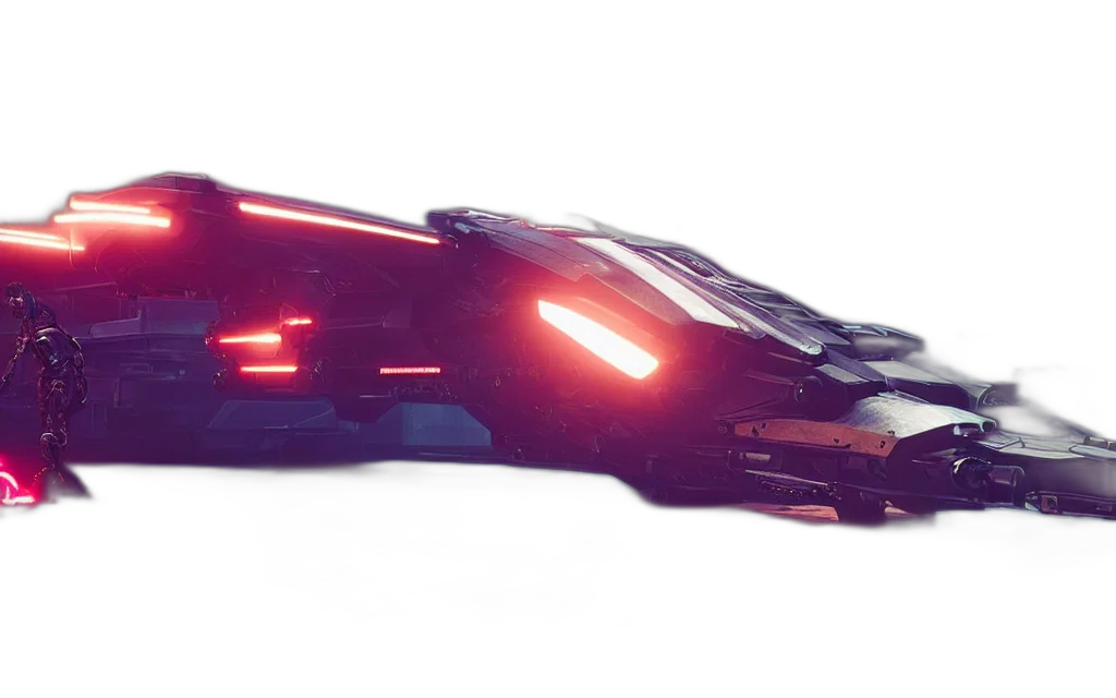 car, weapon, robot, sword, concept art, 3d render, cyberpunk, photorealistic transparent PNG cut-out
