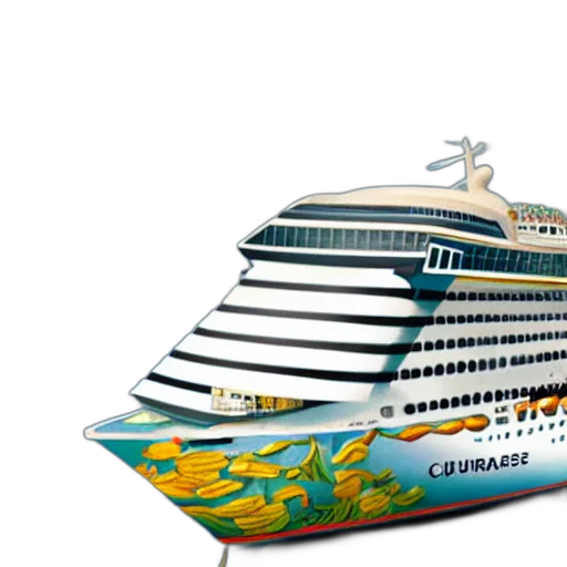 photorealistic, 3d render, cruise, ship transparent PNG cut-out