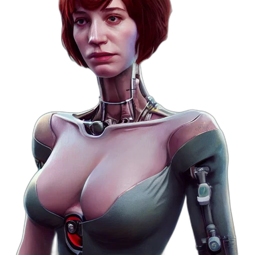 robot, face, dress, staff transparent PNG cut-out