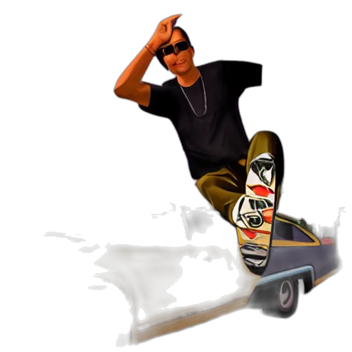 weapon, concept art, 3d render, photorealistic, cartoon, tony, hawk, gta transparent PNG cut-out