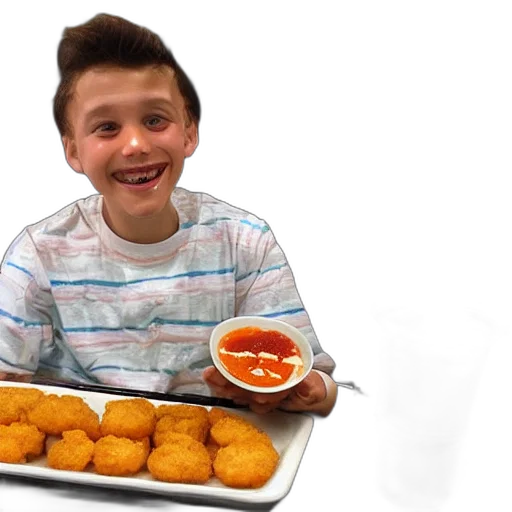 food, creature, photorealistic, 3d render, happiest, man, alive, looking transparent PNG cut-out