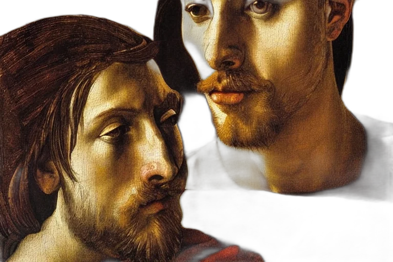 face, mask, photorealistic, oil painting, detailed, sitting, oil, painting transparent PNG cut-out