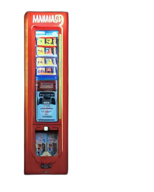 3d render, humanoid, robot, buying, cigarettes, vending, machine, robust transparent PNG cut-out